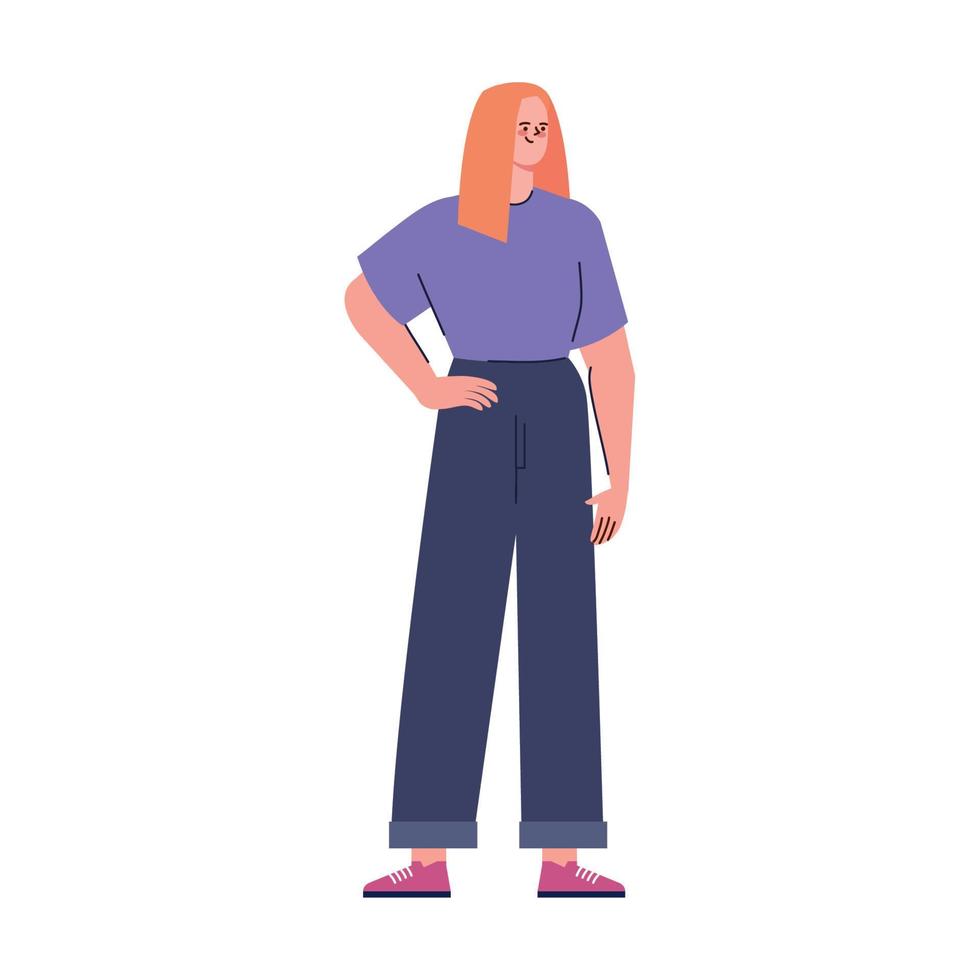 personaje de avatar de mujer pelirroja vector