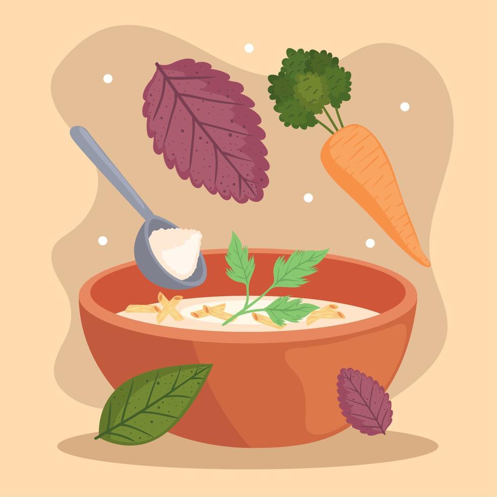 receta sopa de verduras vector
