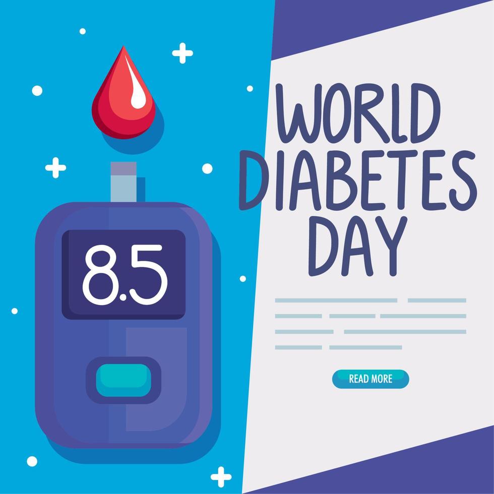 world diabetes day poster vector