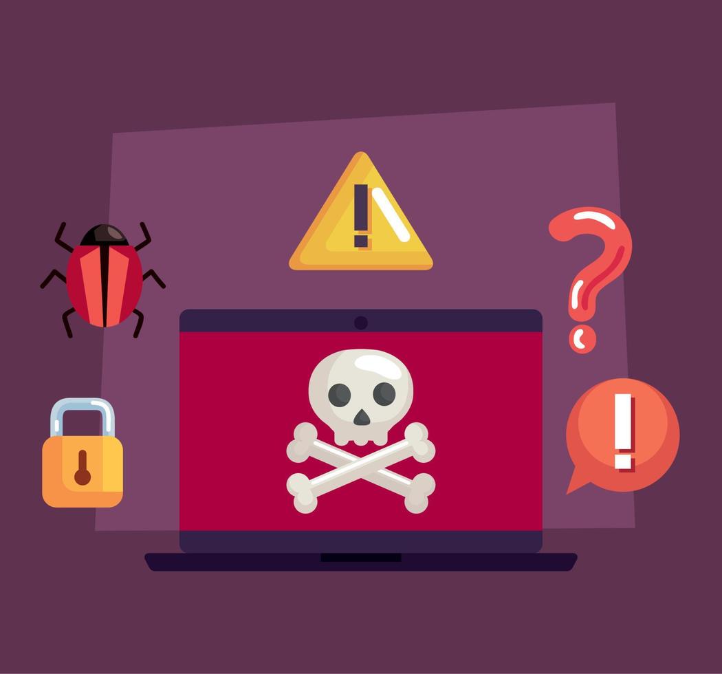 cyber fraud and laptop vector