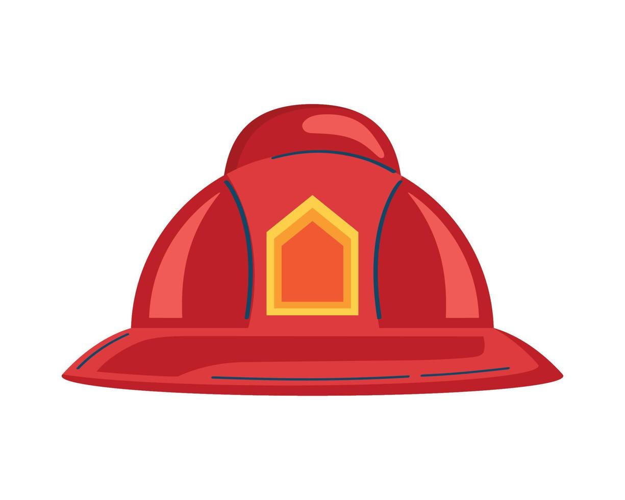 casco de bombero rojo vector