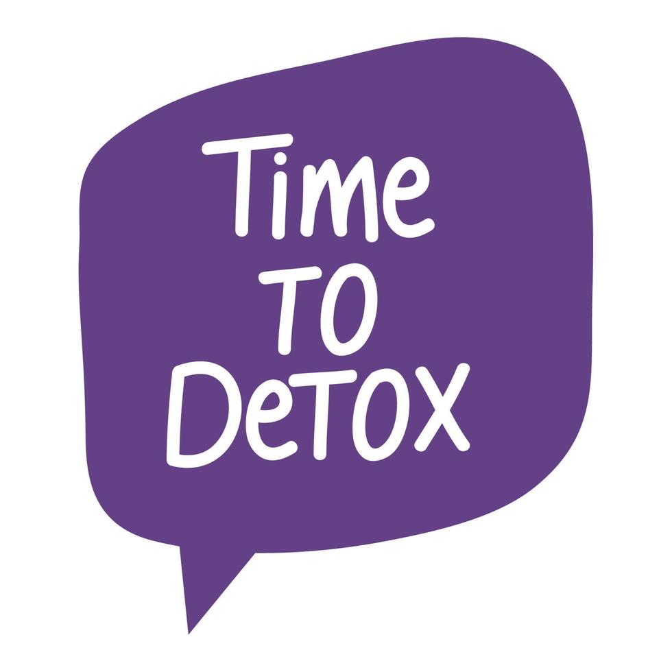 time to detox lettering vector