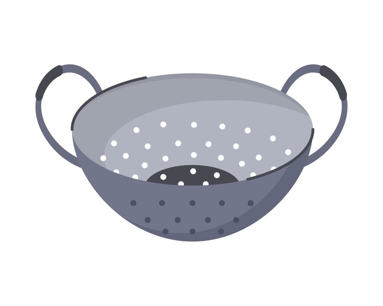 kitchen fryer basket utensil vector