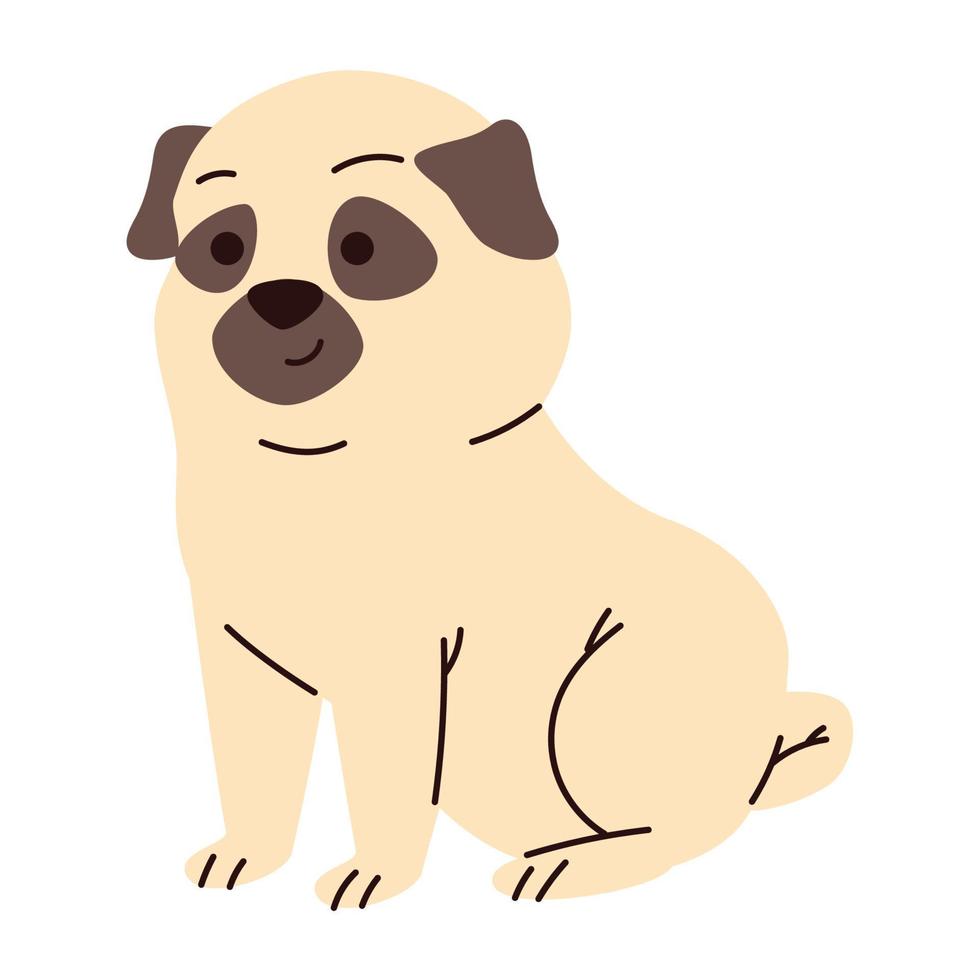 linda mascota de perro beige vector