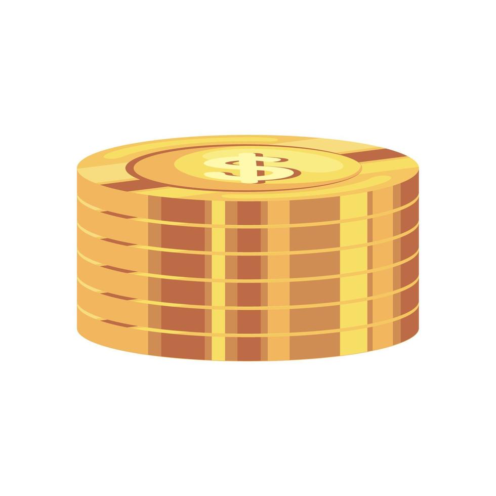 apilar monedas de oro vector