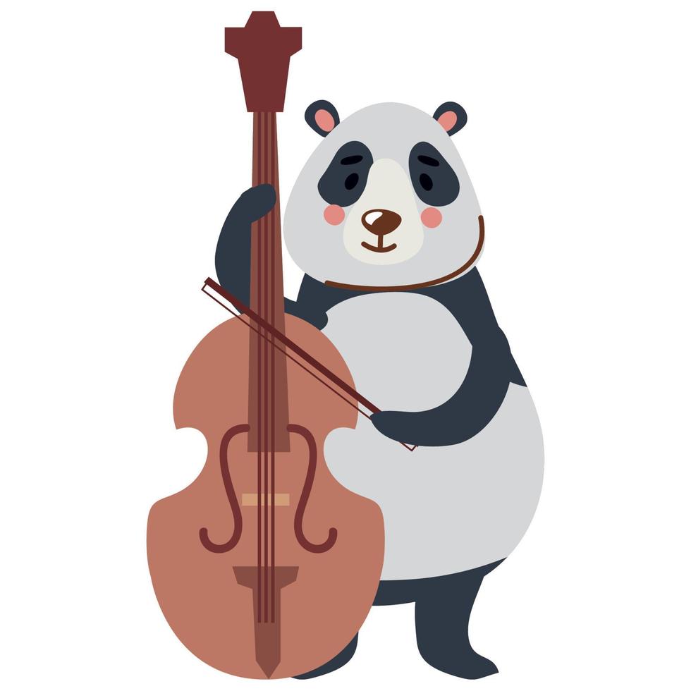 panda playing cello vector