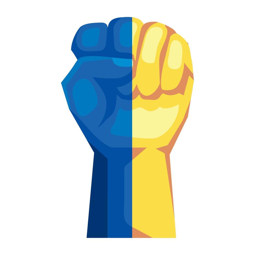 fist with ukraine flag vector