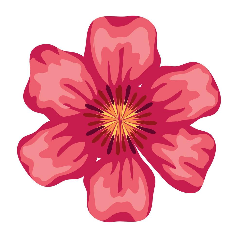 red flower decoration vector