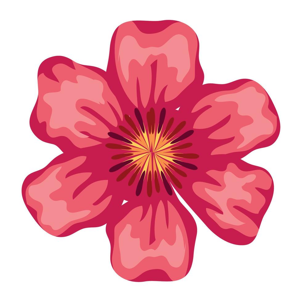 red flower decoration vector