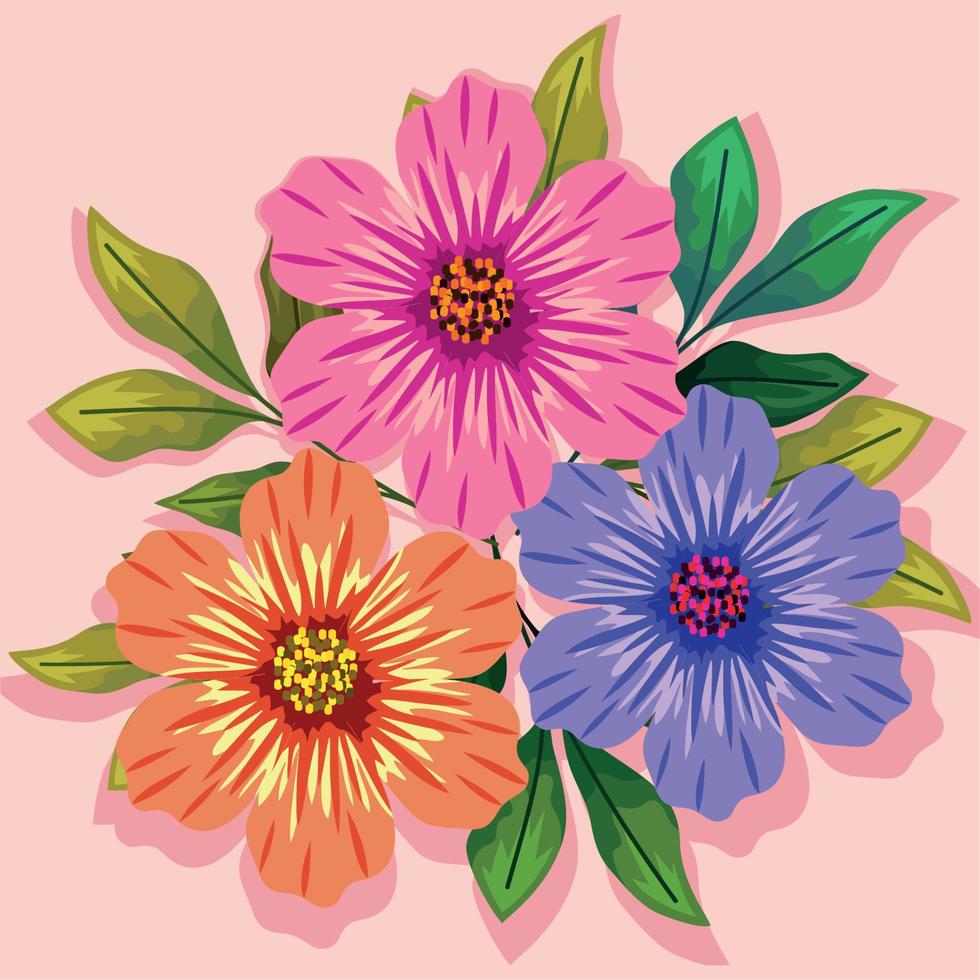 spring flowers decorarion vector