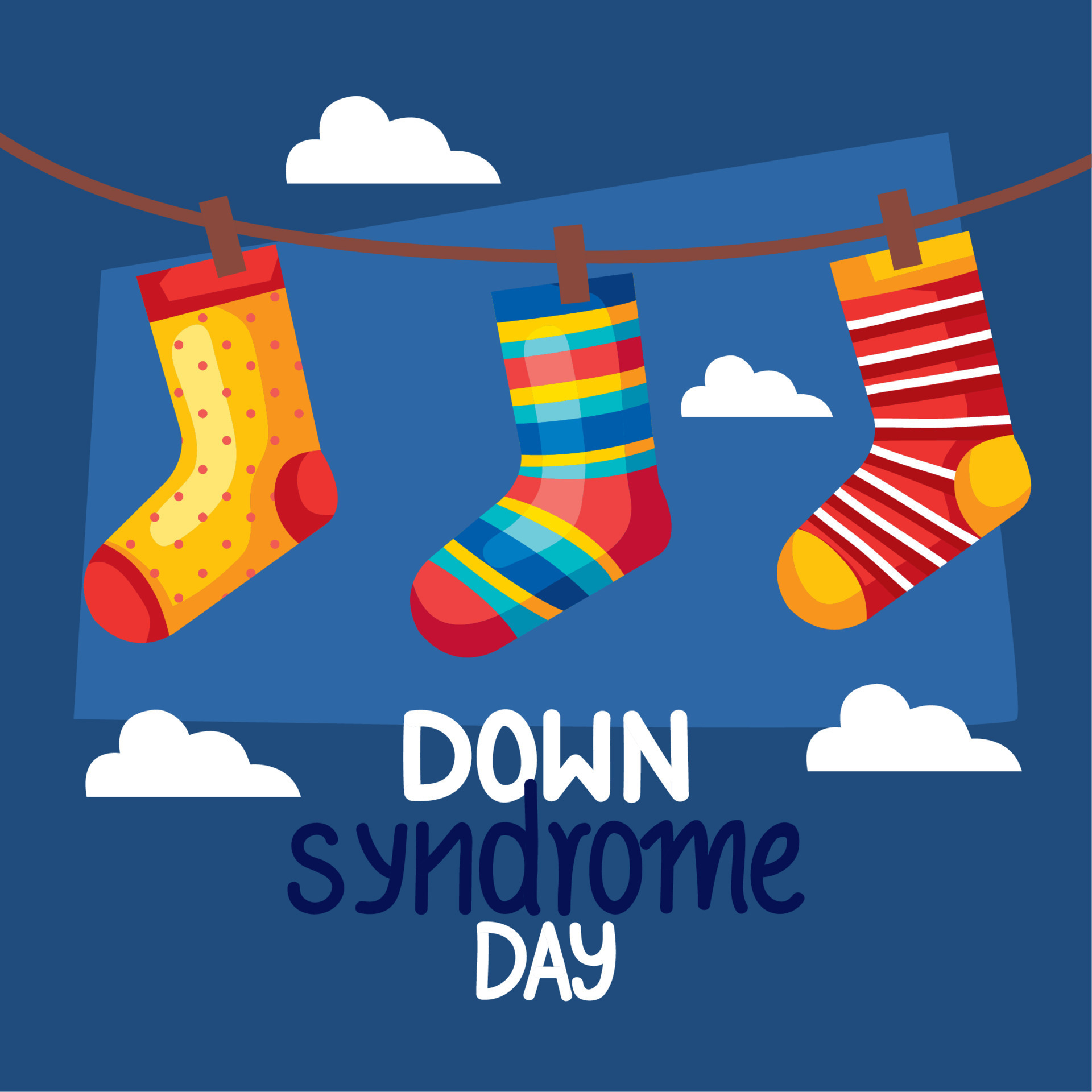 down syndrome day socks 11379402 Vector Art at Vecteezy