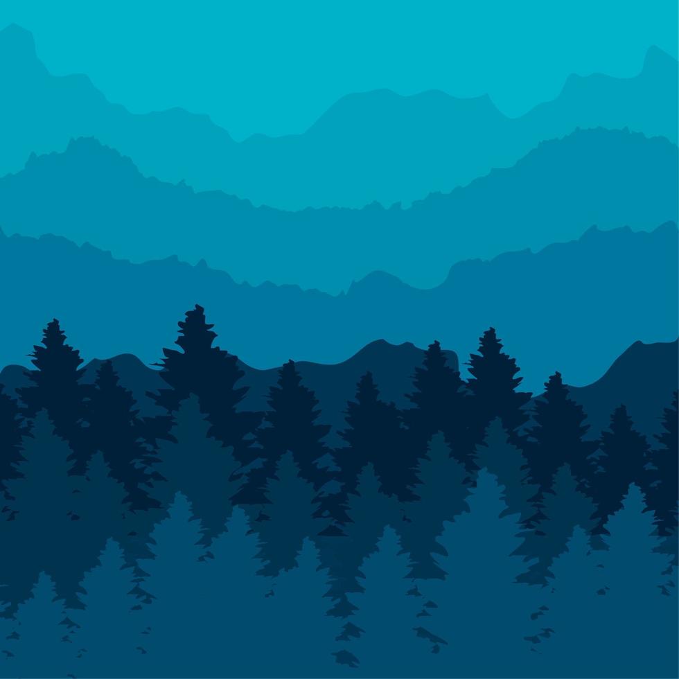 night landscape with trees vector