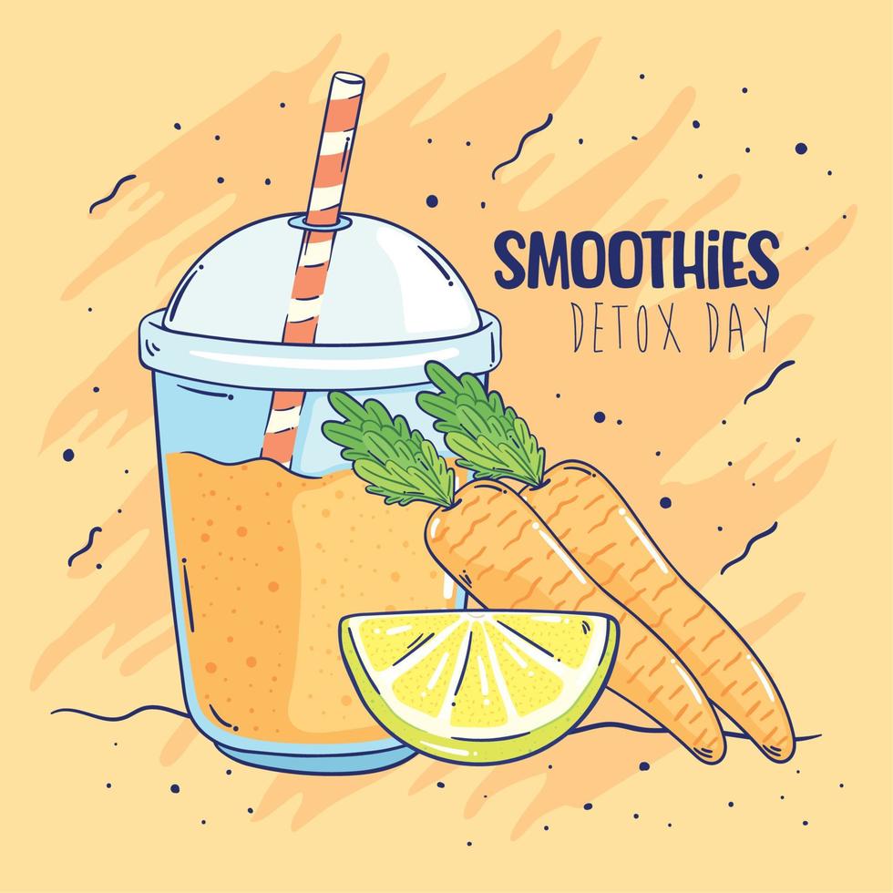 smoothies detox day lettering vector