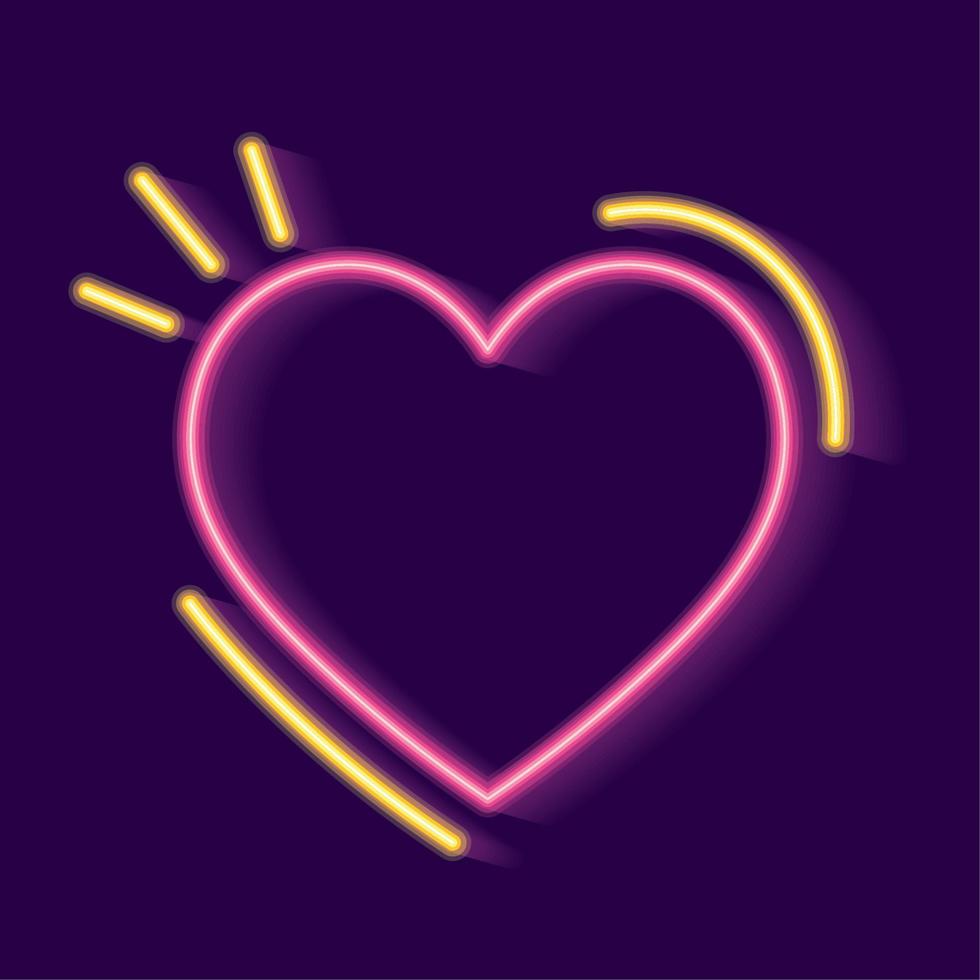 corazón de luz de neón vector