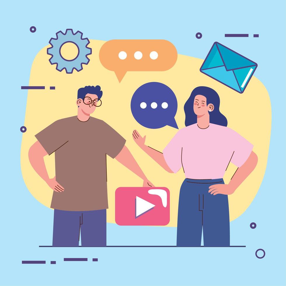 couple with research development vector
