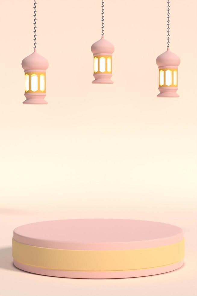 3D Podium Ramadan Kareem photo