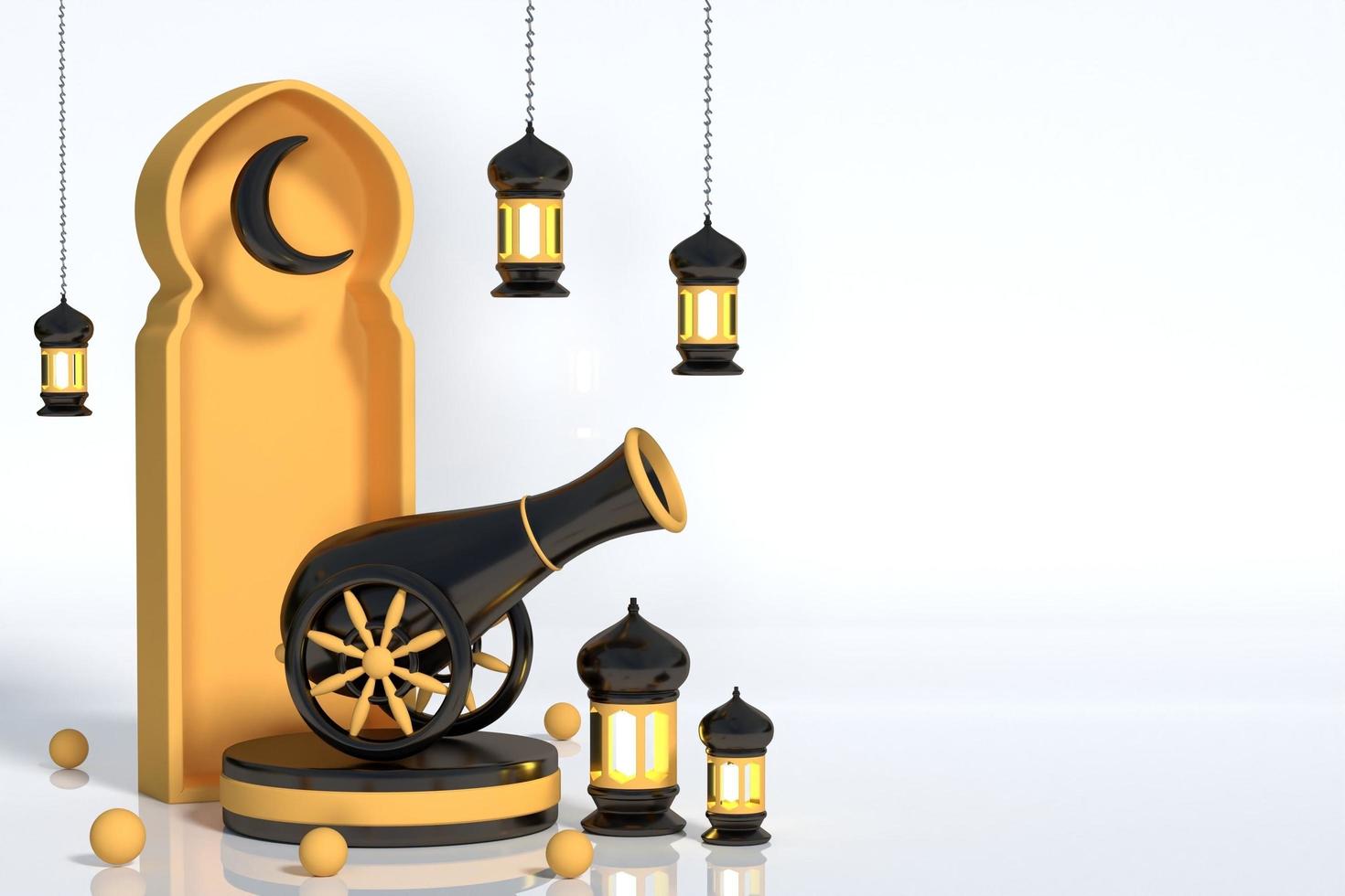 Realistic 3D Ramadan Kareem photo