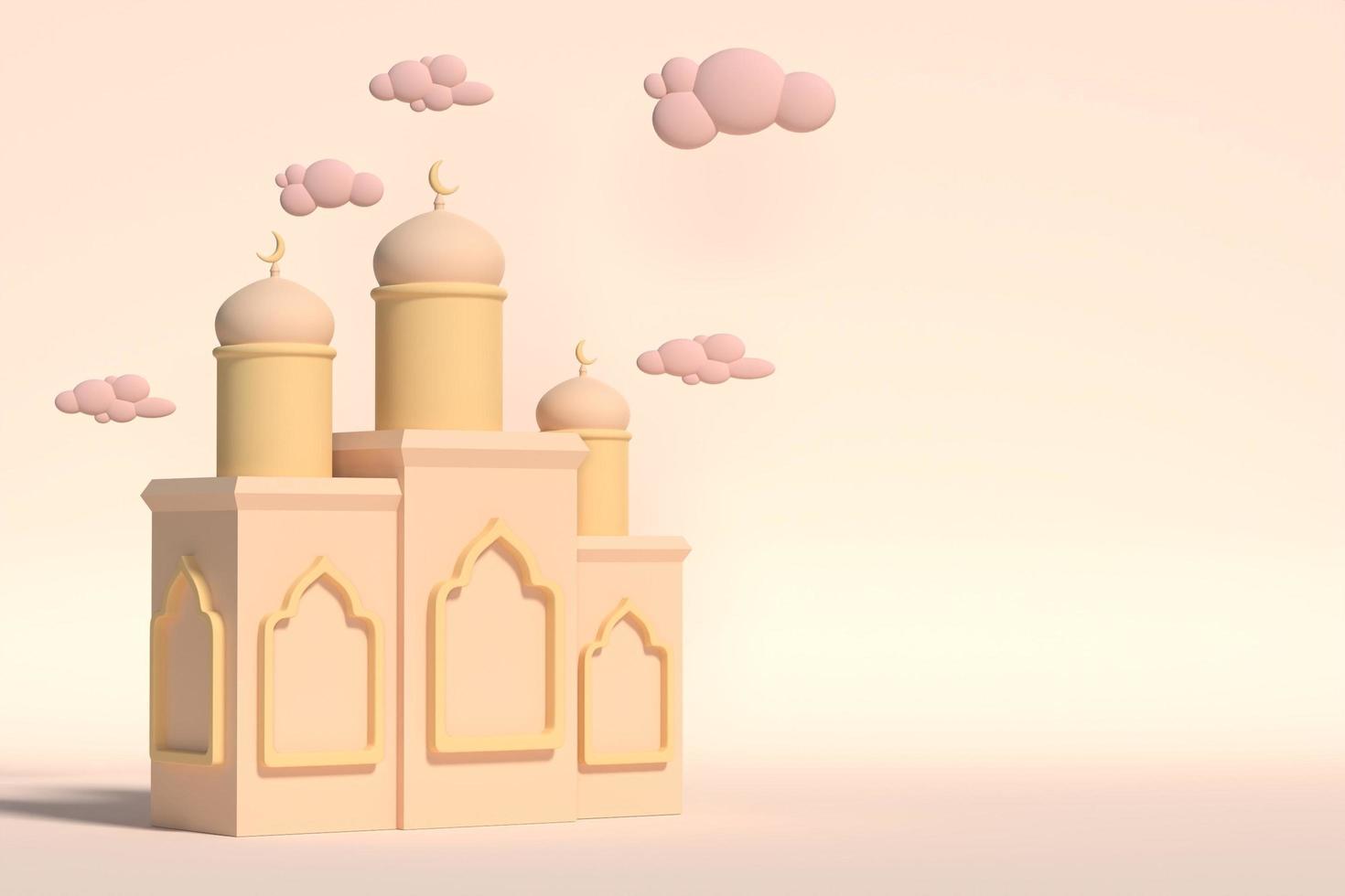 Realistic 3D Ramadan Kareem photo