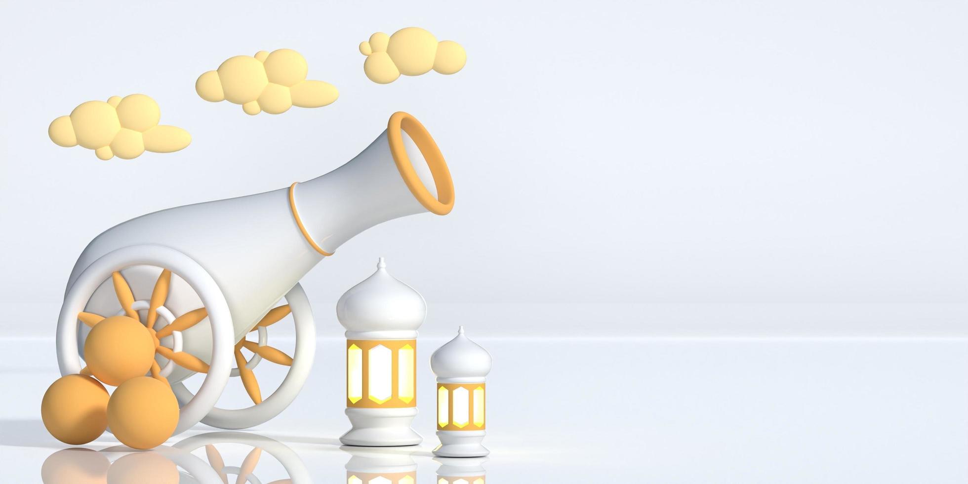 Realistic 3D Ramadan Kareem photo