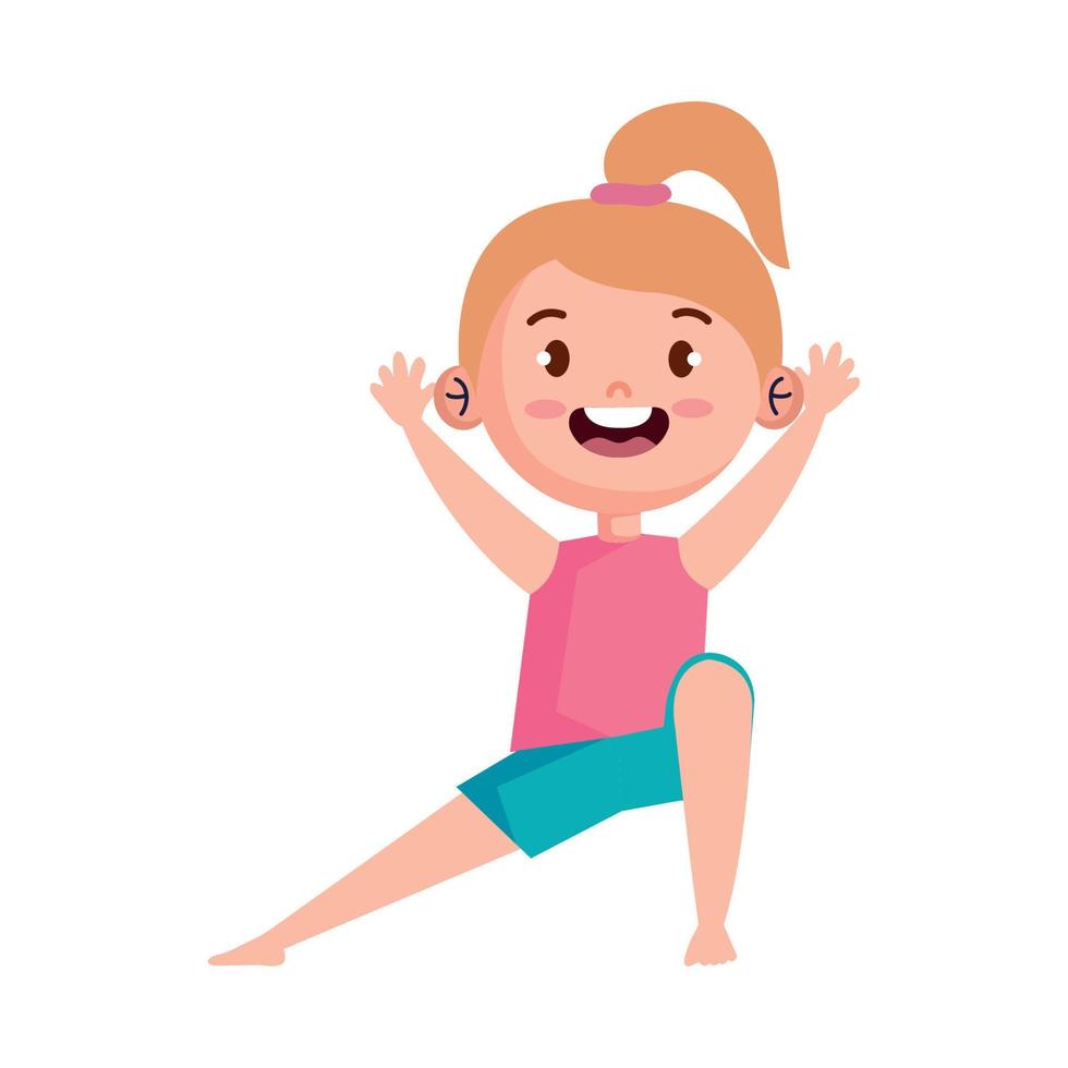 blond girl in yoga position vector