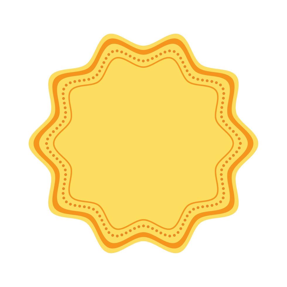 yellow lace stamp vector