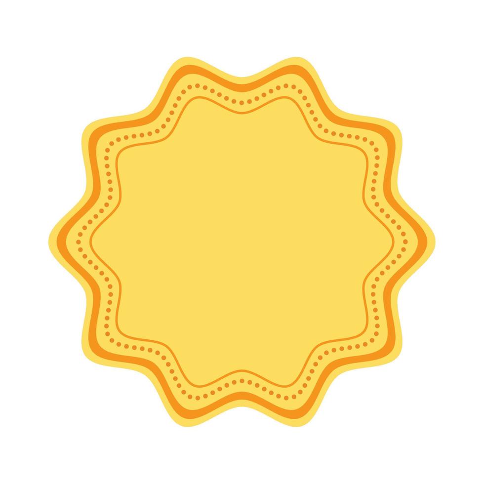 yellow lace stamp vector