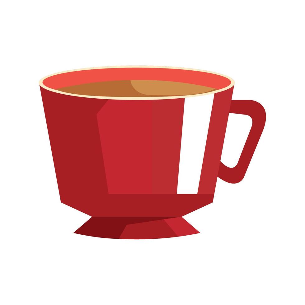 red coffee cup drink vector