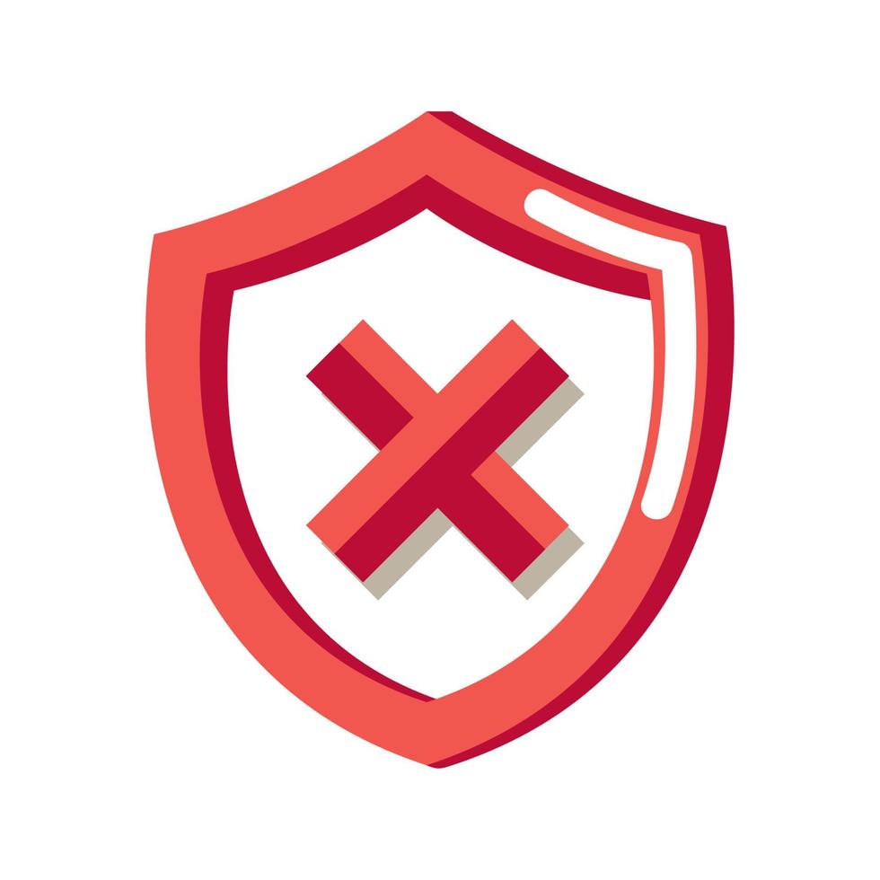 shield with red x vector