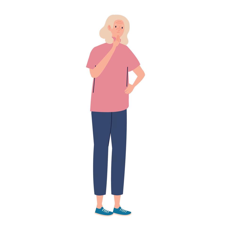 grandmother standing with alzheimer vector