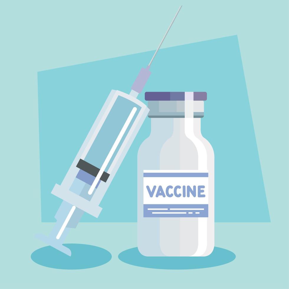 vaccine vial with syringe vector