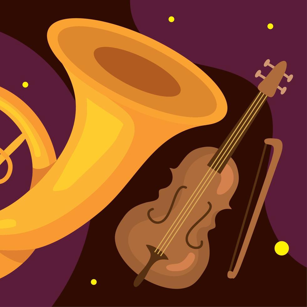 trumpet and fiddle vector
