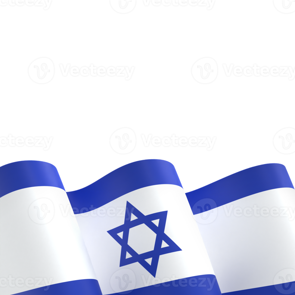 Israel flag design national independence day banner element transparent background png