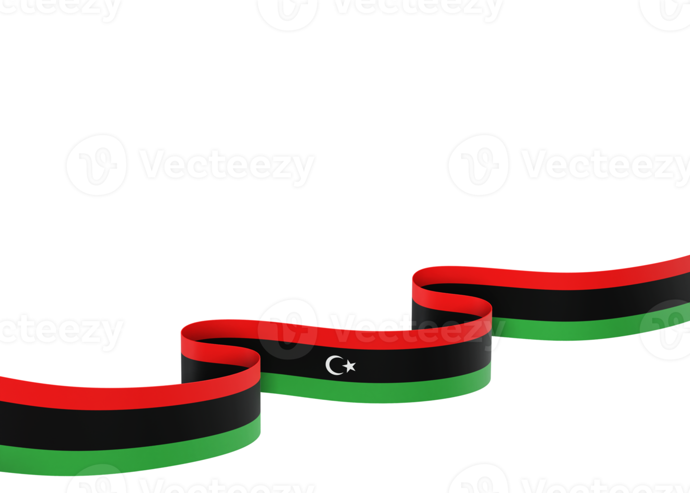 Libya flag design national independence day banner element transparent background png