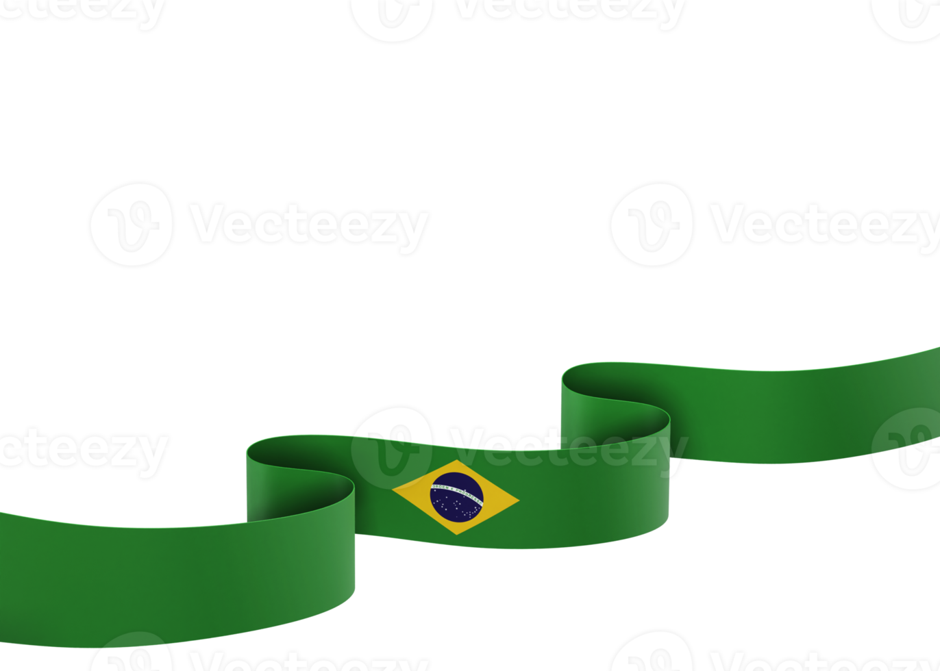 Brazil flag design national independence day banner element transparent background png