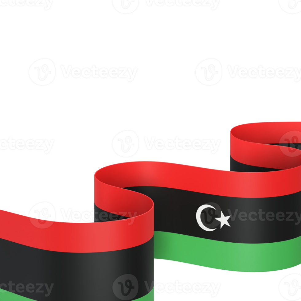 Libya flag design national independence day banner element transparent background png