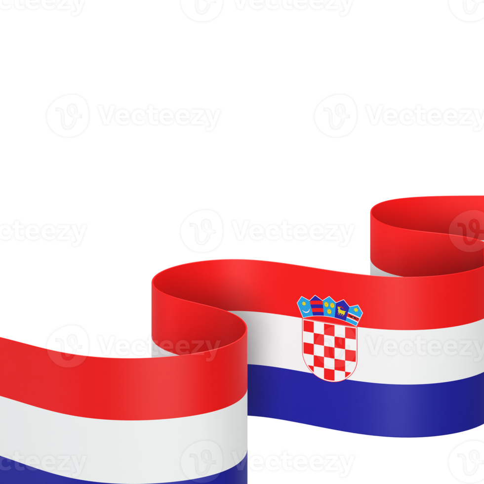 Croatia flag design national independence day banner element transparent background png