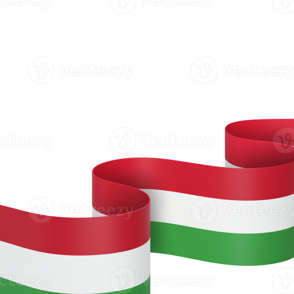 Hungary flag design national independence day banner element transparent background png