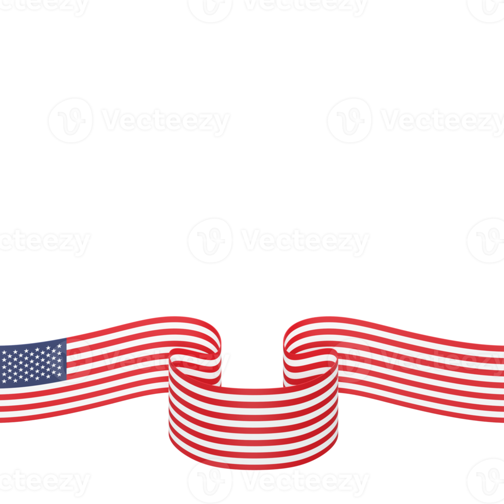 United States flag design national independence day banner element transparent background png