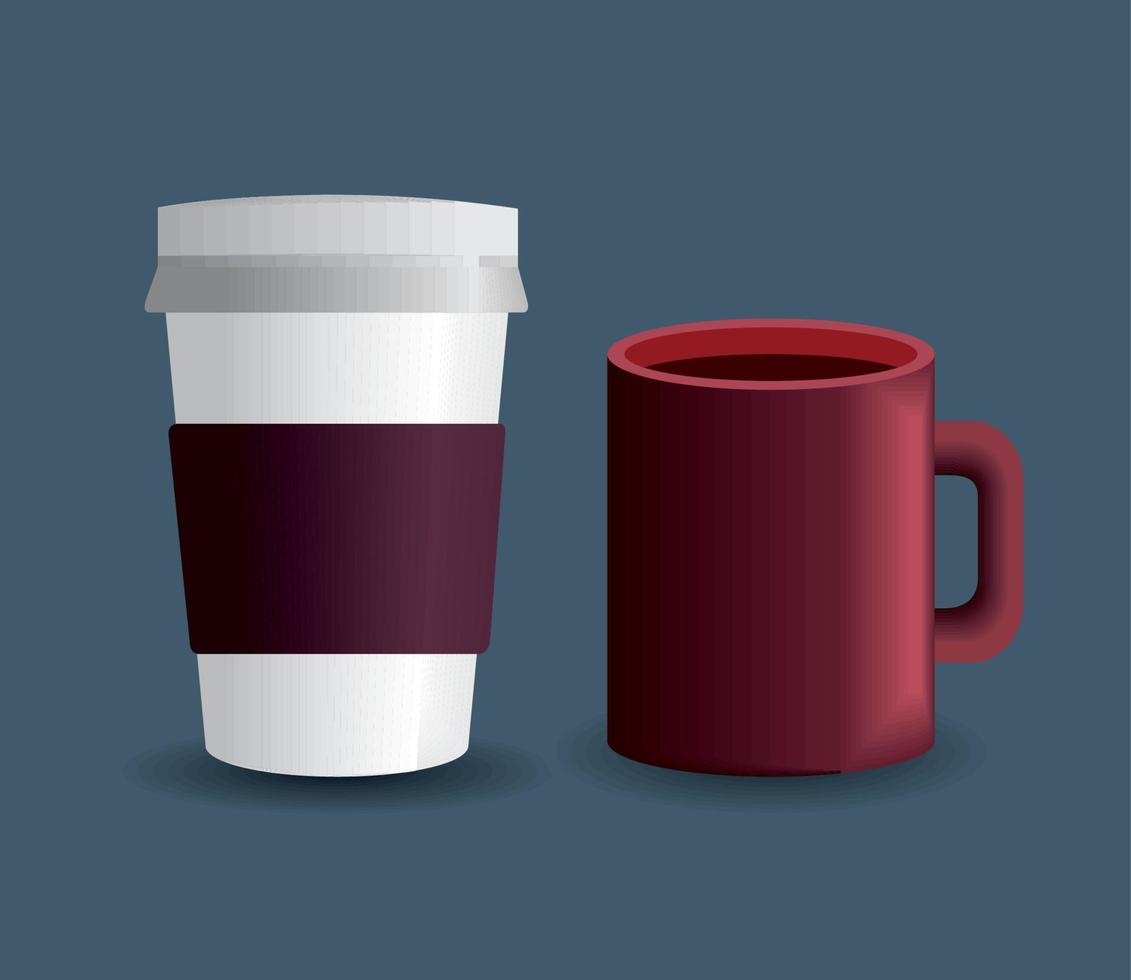 mug and pot branding muckup vector