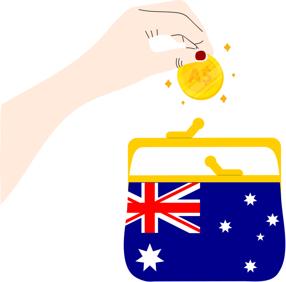 Australian hand drawn flag, Australian dollar hand drawn png