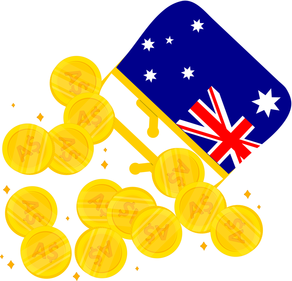 bandeira australiana desenhada à mão, dólar australiano desenhado à mão png