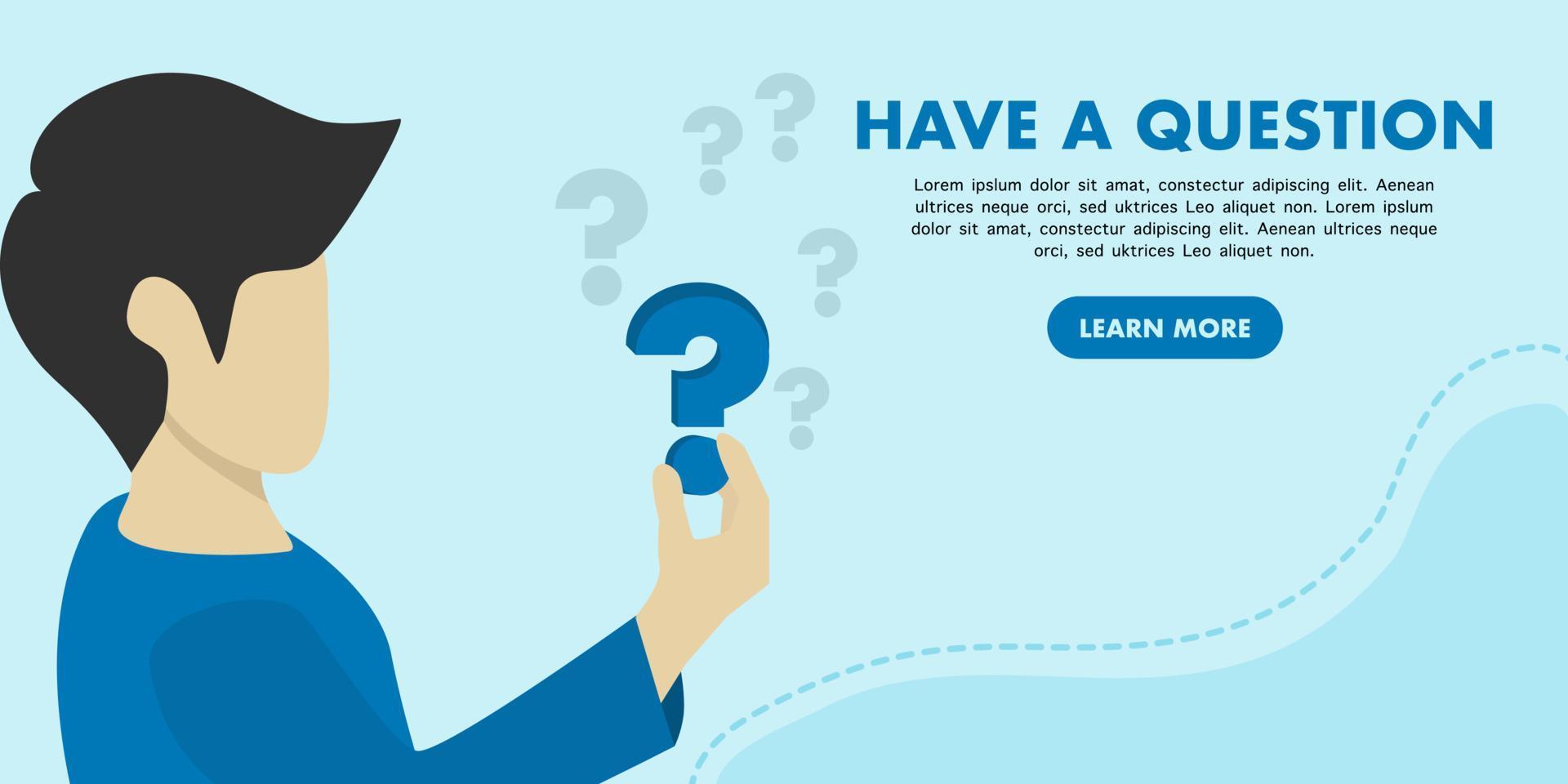 concept of question, customer support, problem, solution. flat vector illustration landing page template