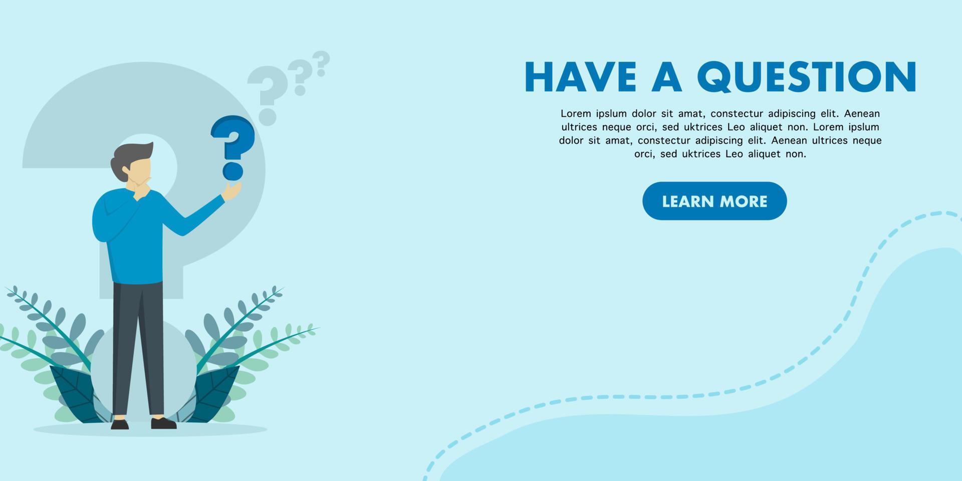 concept of question, customer support, problem, solution. flat vector illustration landing page template
