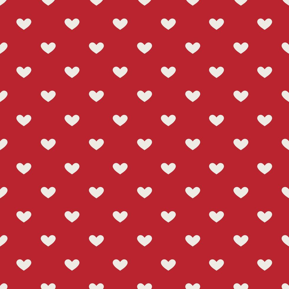 Cute white heart seamless pattern vector on red background, christmas wallpaper, digital paper used for computer graphic, craft card, gift wrapping paper and more