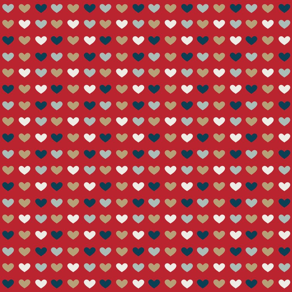 Cute heart seamless pattern vector on red background, christmas wallpaper, digital paper used for computer graphic, craft card, gift wrapping paper and more