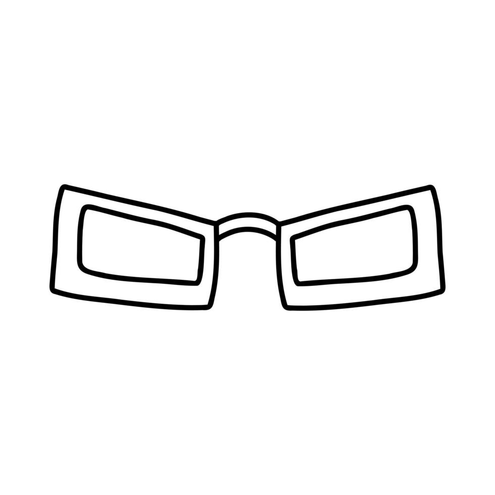 gafas de garabato dibujadas a mano. ilustración de boceto vectorial de anteojos de contorno negro, icono lineal, gafas de sol para imprimir, colorear página, diseño, logotipo. vector