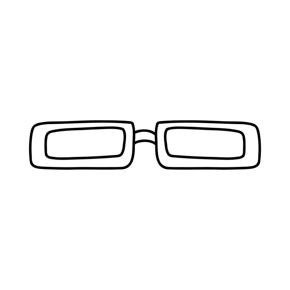 gafas de garabato dibujadas a mano. ilustración de boceto vectorial de anteojos de contorno negro, icono lineal, gafas de sol para impresión, página de color, diseño, logotipo. vector