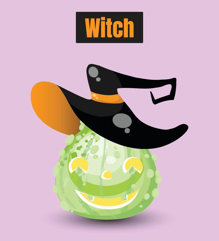 pumpkin monsters Witch vector