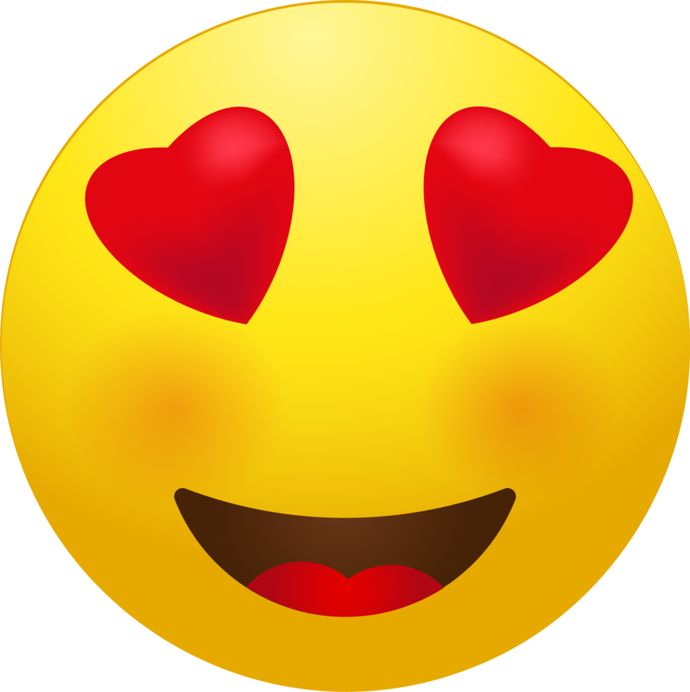 Positive Emoji with Heart Eyes png