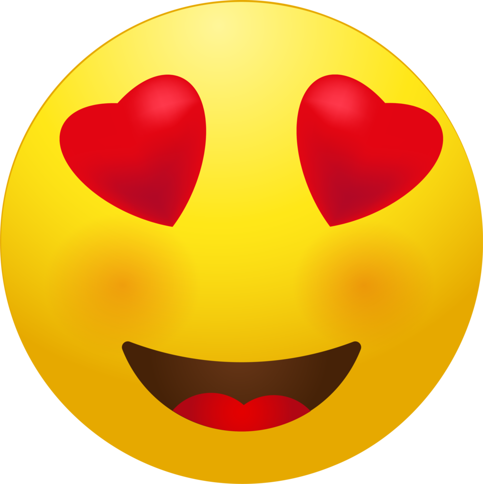 positivo emoji con cuore occhi png